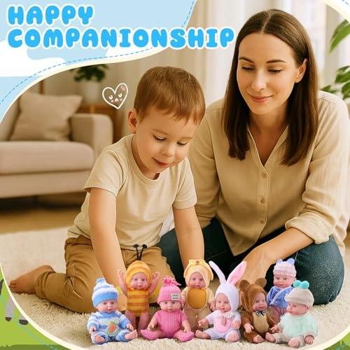 Reborn Baby Doll - 8 Pcs 7 Inch Ages 3+ Gift Set