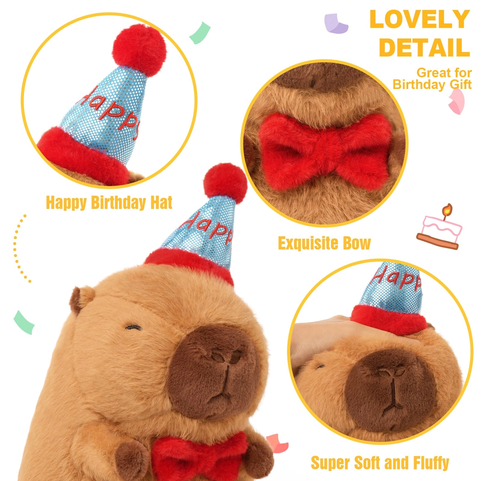 Capybara Plush - 9 inch Strawberry Hat