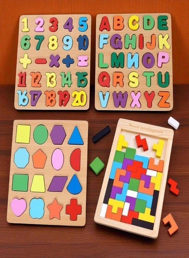 Montessori Wooden Puzzle Board - 2+ Years 4 pieces