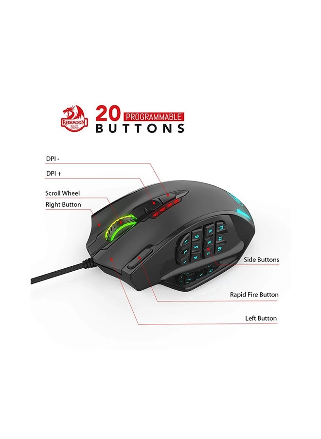 M908 Impact RGB MMO Mouse - USB