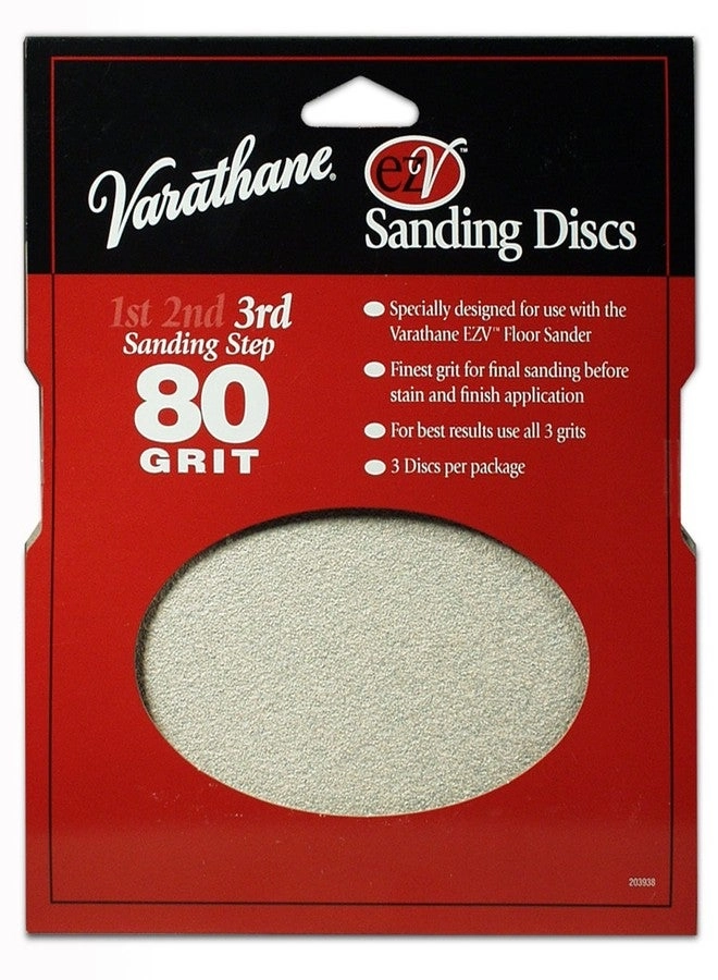 Varathane 80 Grit Sand Discs - for EZV Floor Finish Sanders 3-Pack