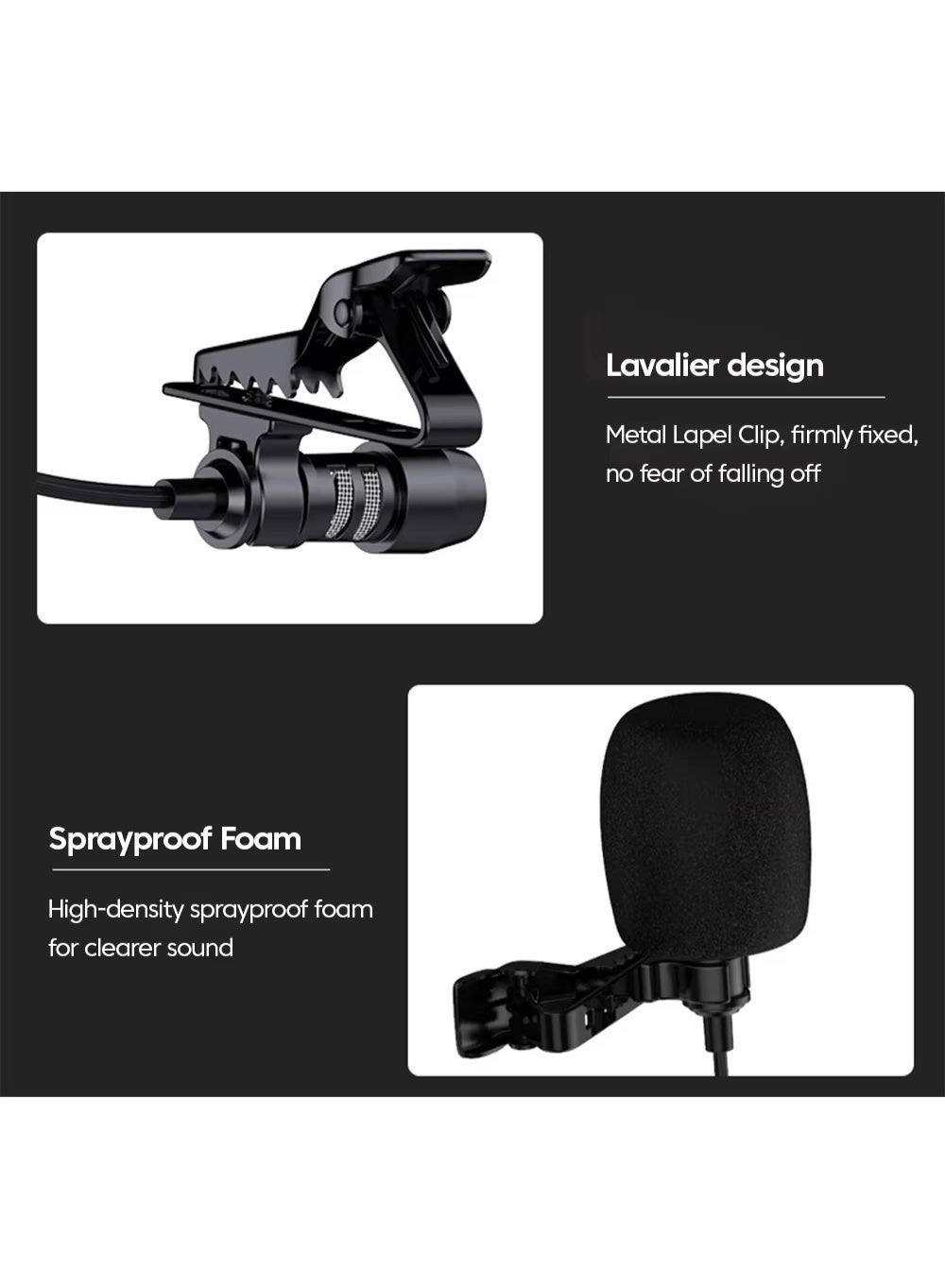 Lavalier / Lapel Microphone - Wired Earphone