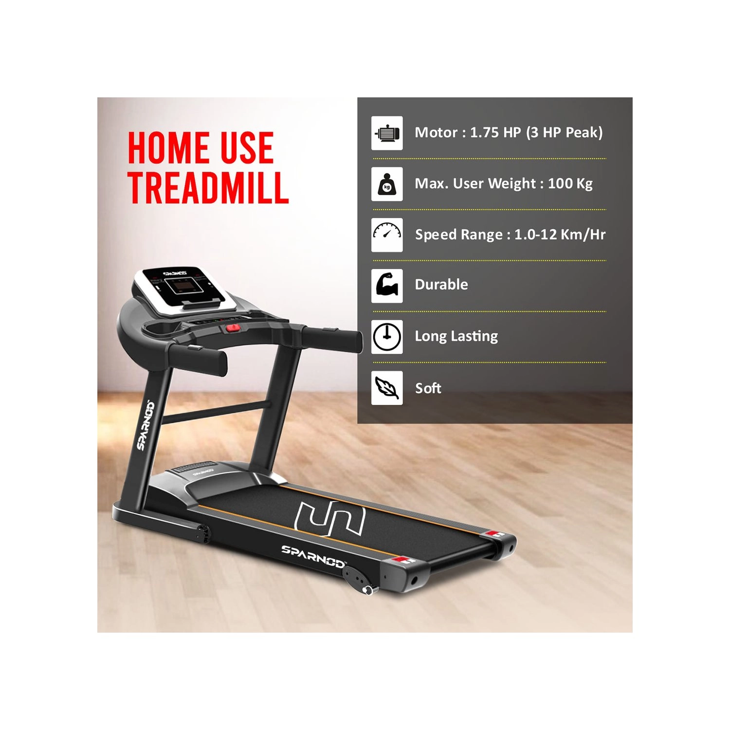 Automatic Motorised Treadmill for Home Use 3hp Dimension2D[width=406.0, height=1016.0]mm