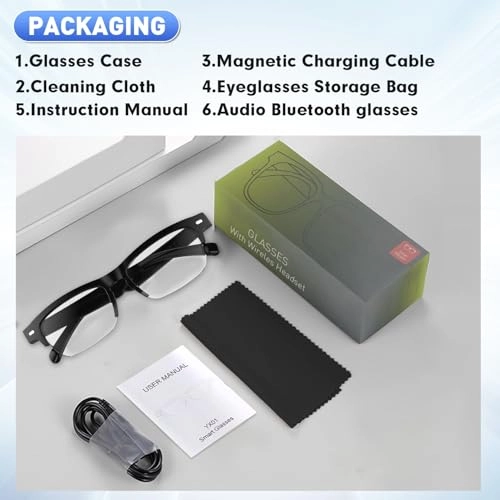 Smart Glasses - Auto-On/Off Bluetooth 5.3 UV400 Protection