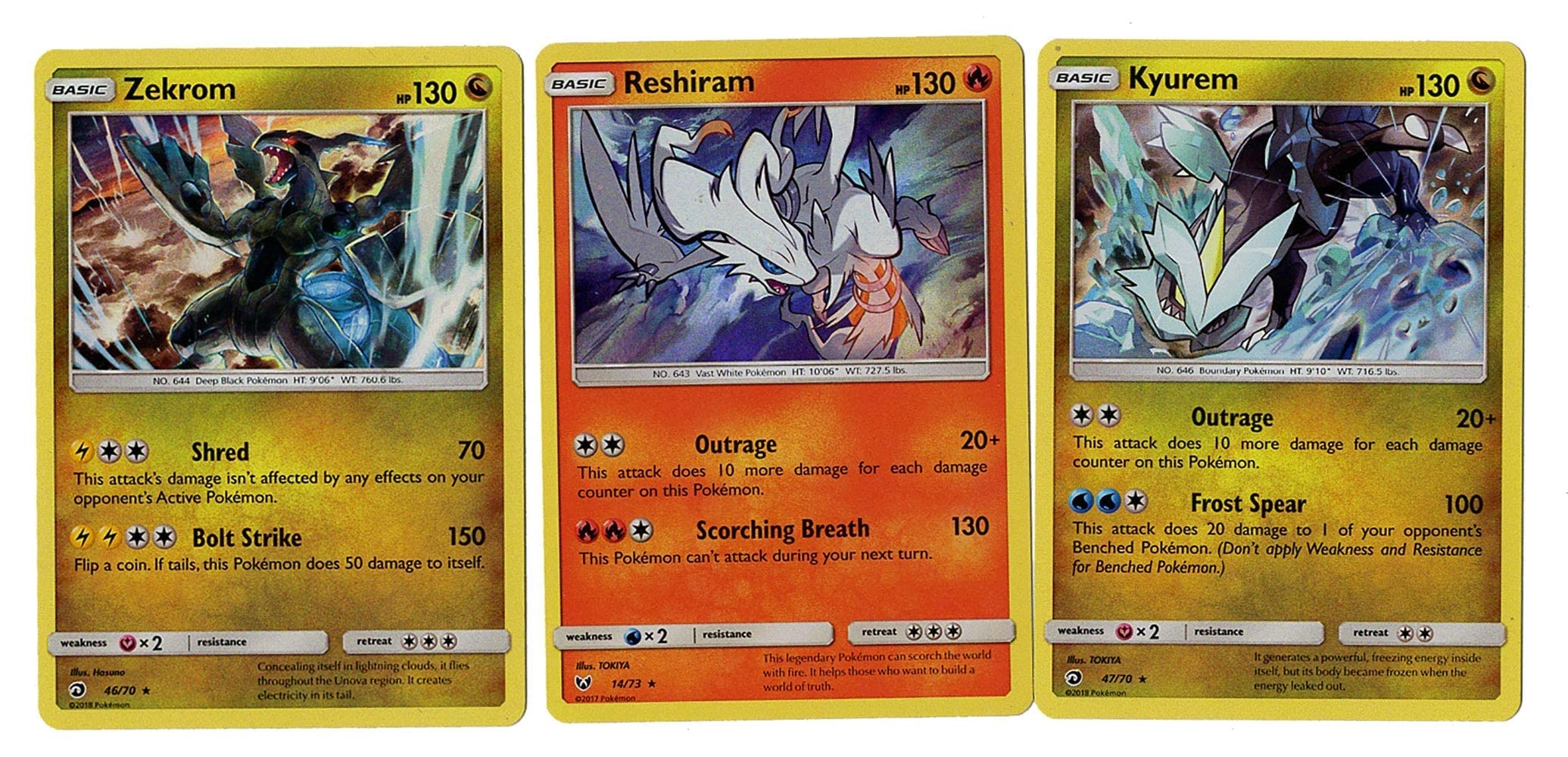 Pokémon Kyurem Reshiram Zekrom - Dragon Majesty Shining Legends Foil