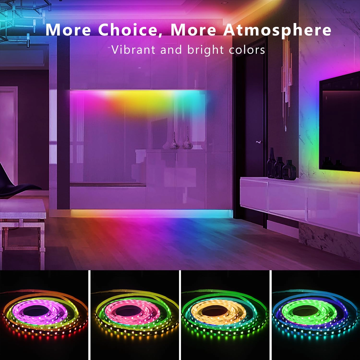 Smart IC LED Strip Lights - 65.6FT