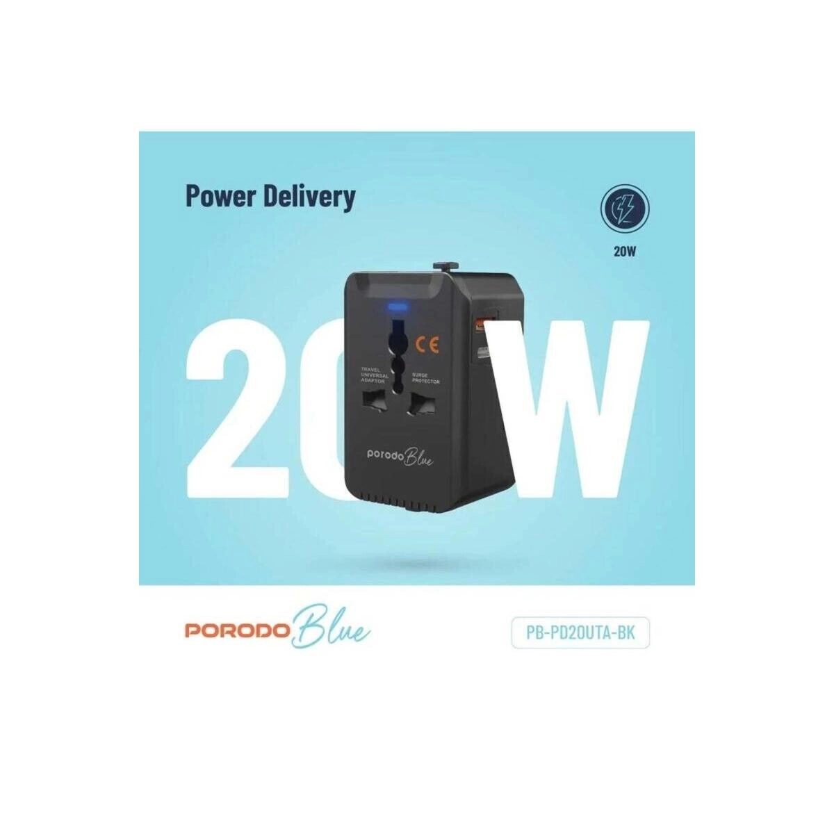 Dual Port Universal Travel Adapter PD20W - US/AU/EU/UK 1380W