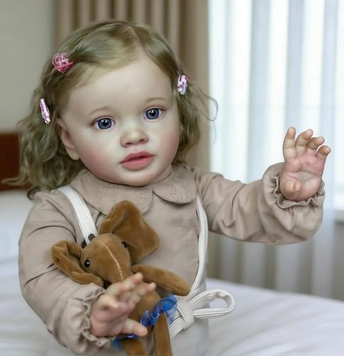 Pippa Reborn Baby Doll - 26 inch Cotton Vinyl Hand-rooted Curly Hair Ages 3+