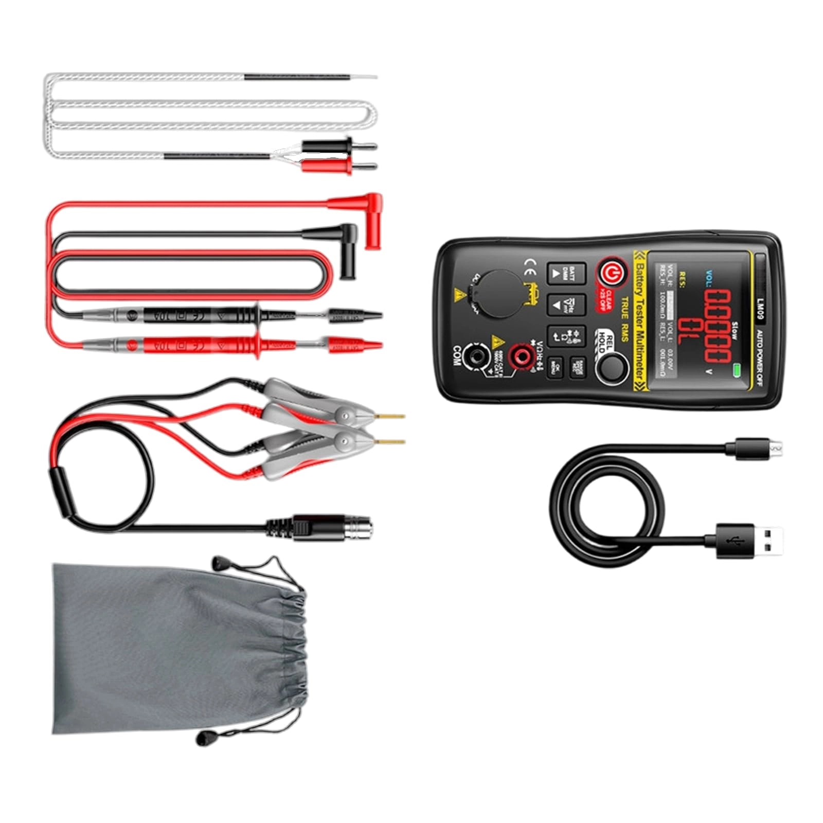 APGLSXY Digital Multimeter - Auto Sensing Battery Internal Resistance Check