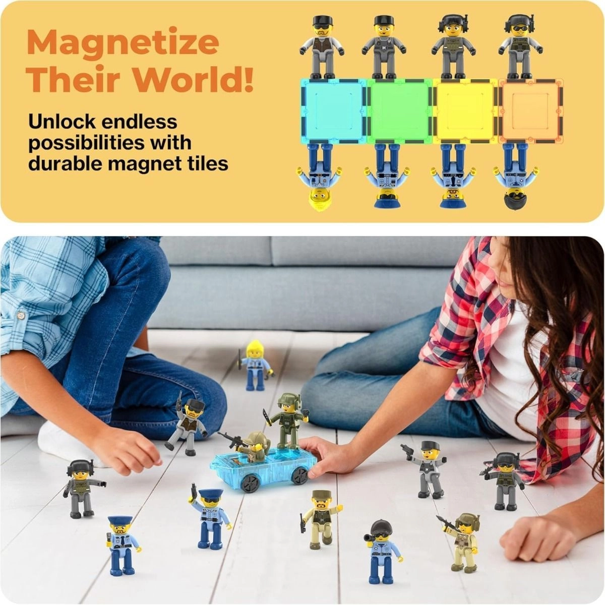 Magnetic Law Enforcement Character Figures (ALGT-PTA12) 12 pcs