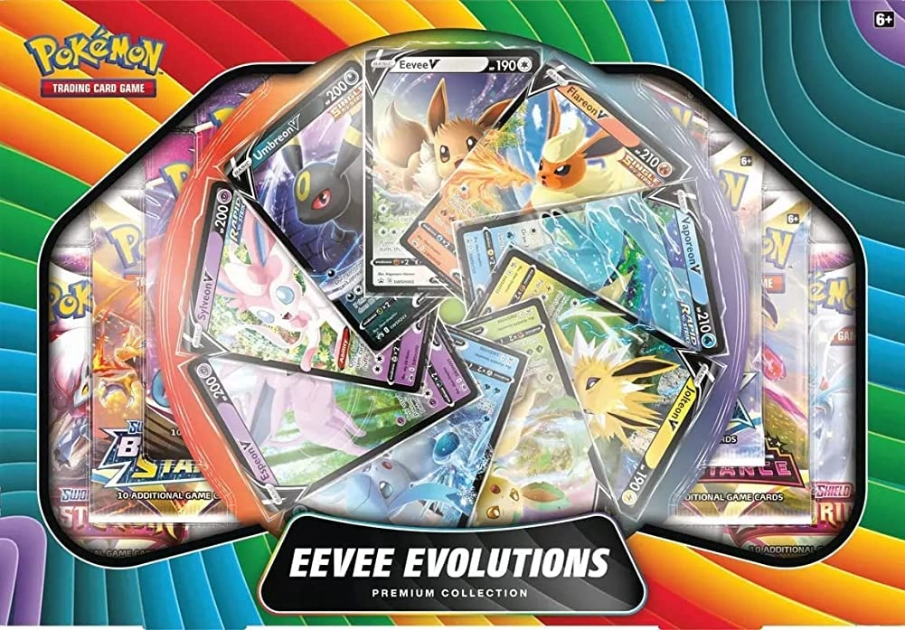 Pokmon Eevee V Premium Collection - 9 foil promo cards 9 TCG booster packs