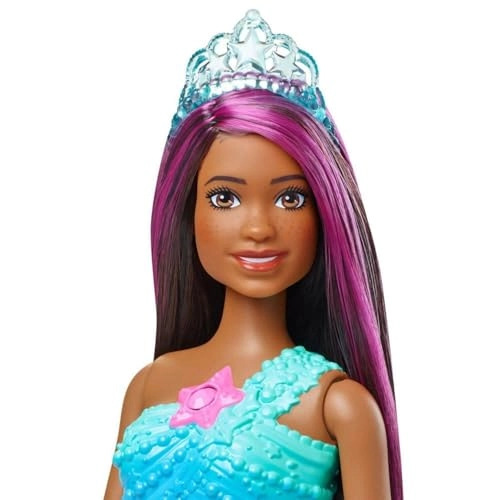 Dreamtopia Twinkle Lights Mermaid Doll - Water-Activated Twinkle Light-Up Tail Purple-Streaked Hair Ages 3+