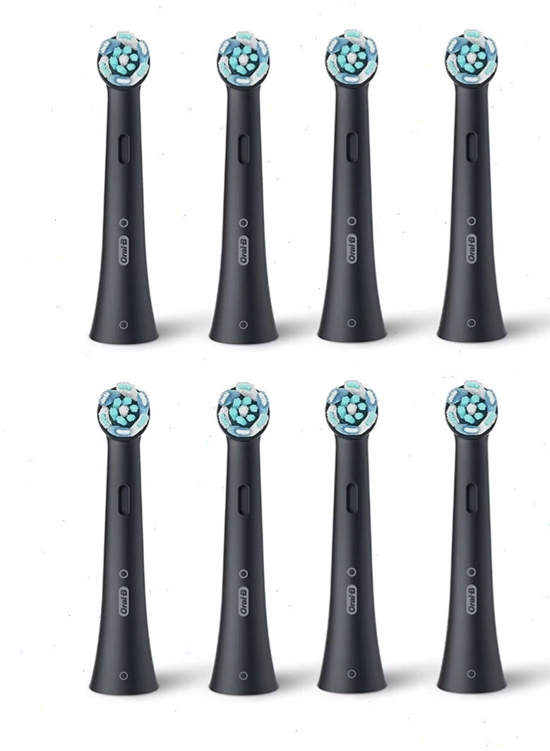 iO Ultimate Clean Replacement Brush Head - 8 Count Black for Electric Rechargeable