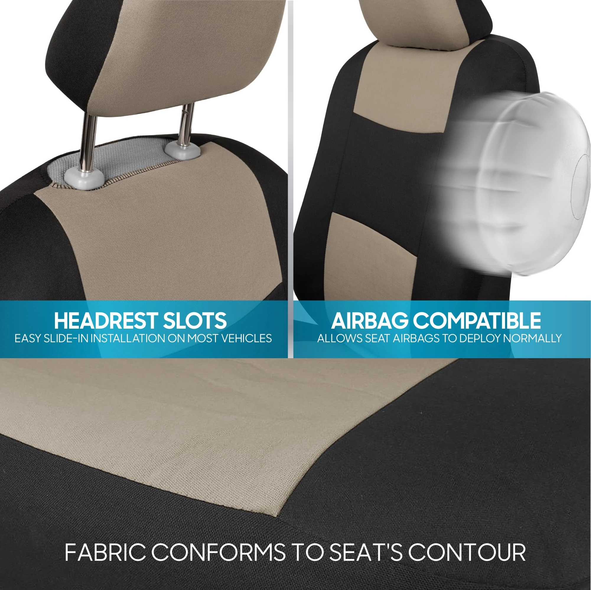 PolyPro Car Seat Covers - Solid Beige Universal Fit