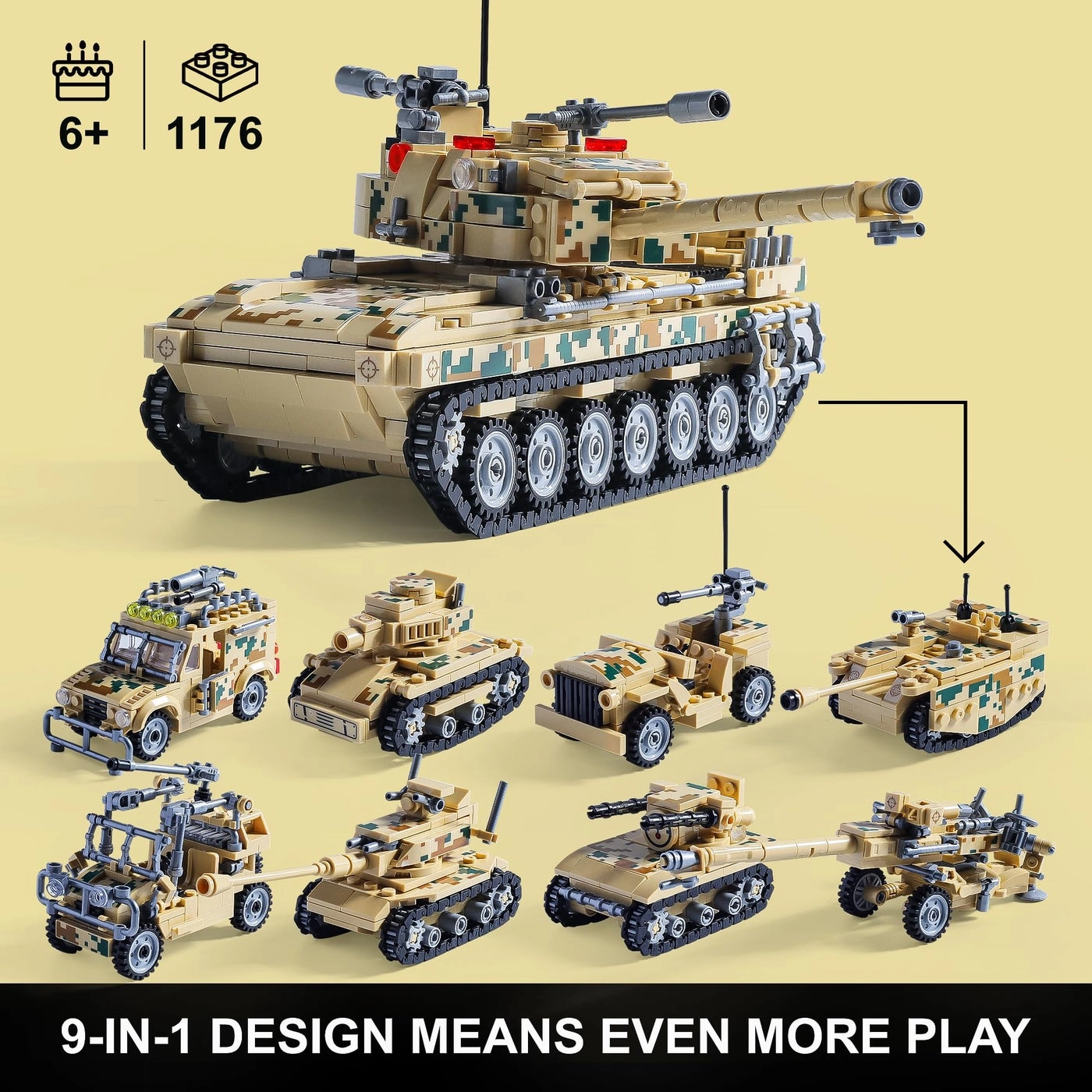 Military Tank Building Blocks - 1176 pcs
