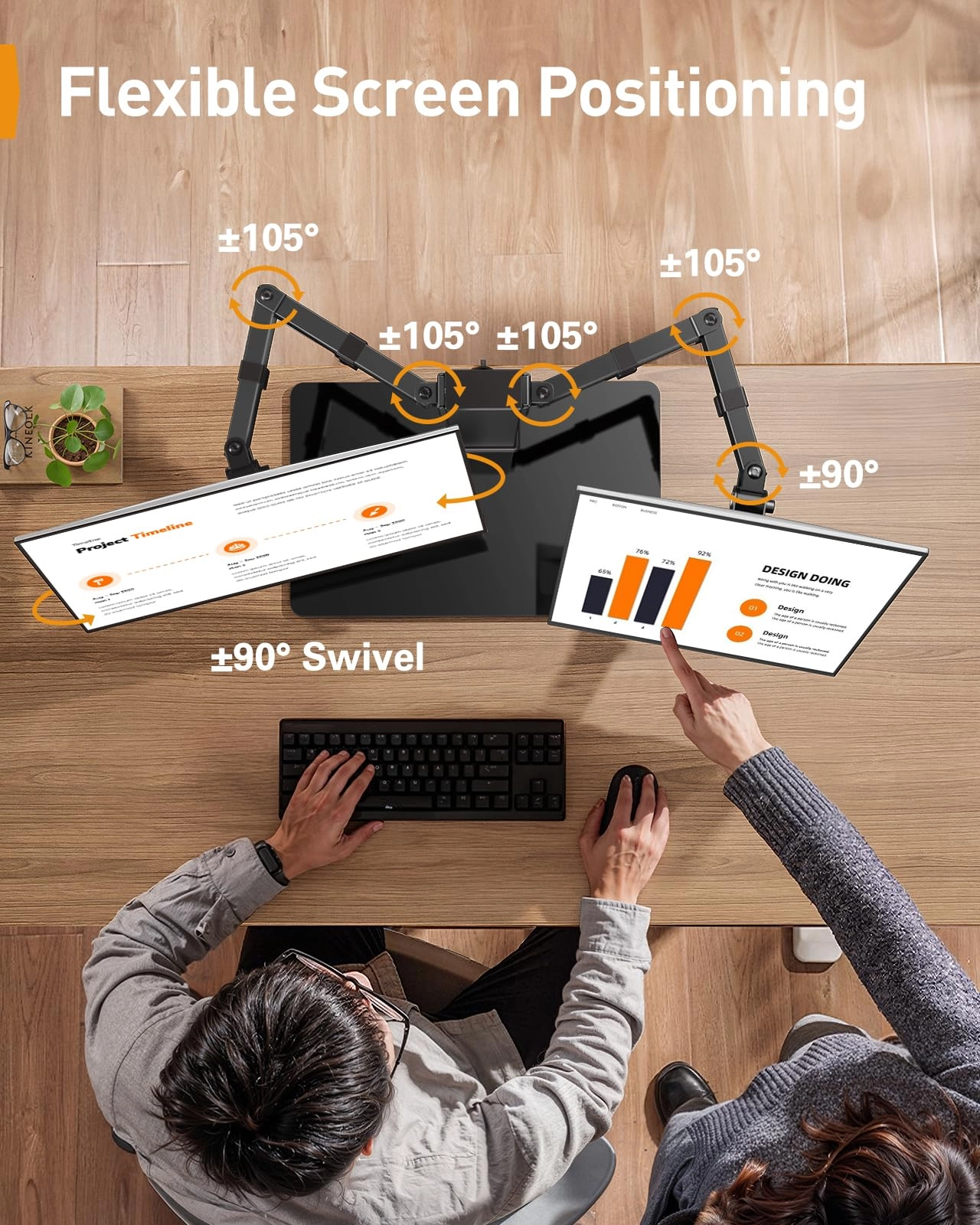 Dual Monitor Stand - 2 32 Inch