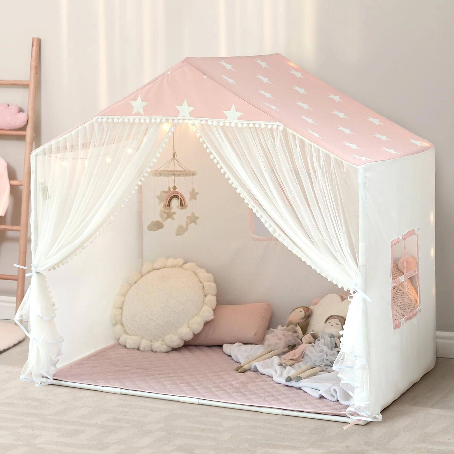 Kids Play Tent - 35.5 inches (W) x 57 inches (L) x 53 inches (H) Pink