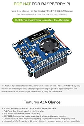 PoE HAT (B) - 5V 2.5A 37V 57V 802.3af