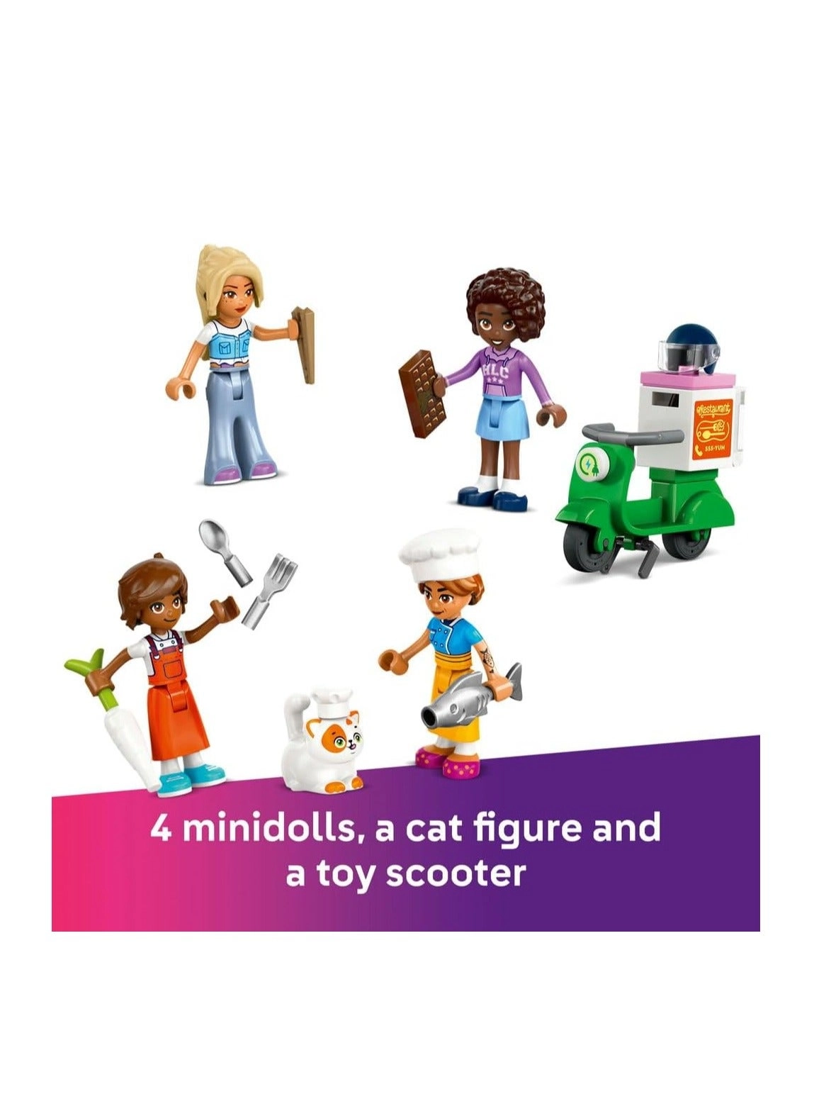 Friends Restaurant and Cooking School (42655) - 4 Minidolls Cat Figure