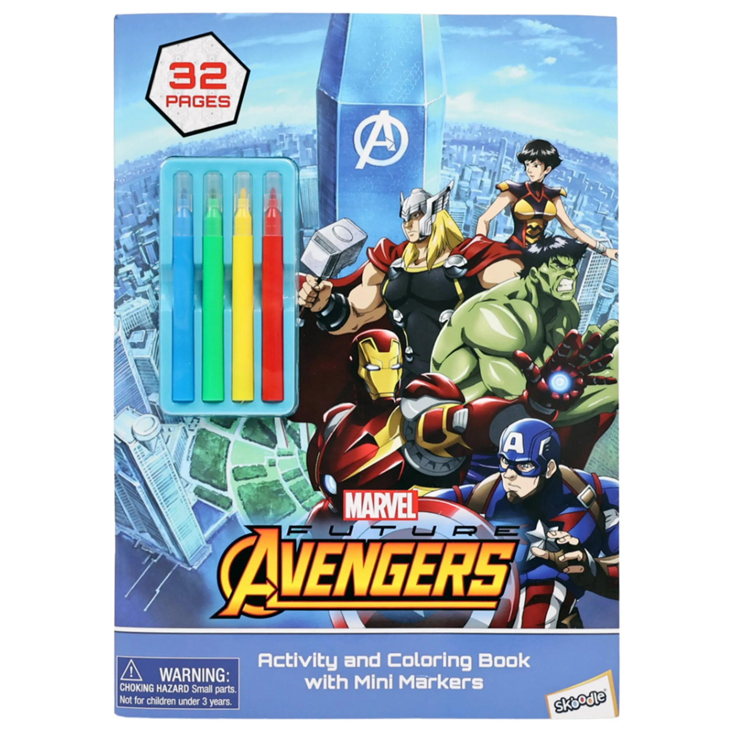 Avengers Activity Book - 3+ years 4 mini markers