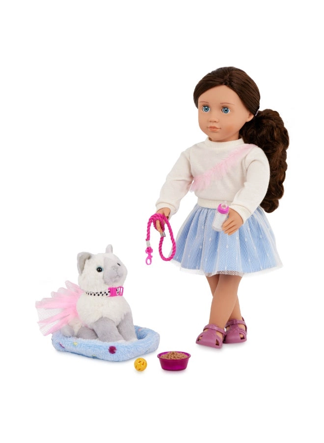 Mindy Doll - 18-inch + Pepper Kitten - 6-inch Ages 3+