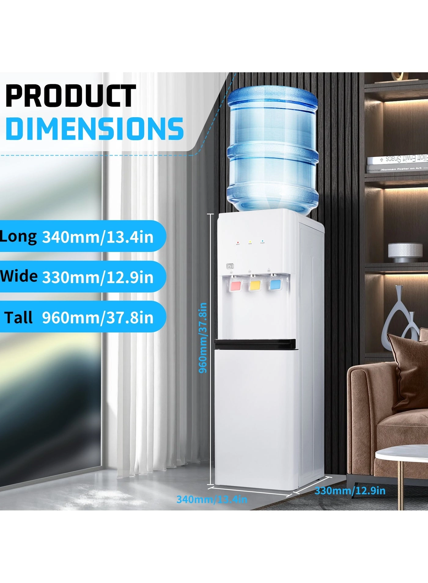 Freestanding Top Loading Bottled Water Dispenser - 3 L