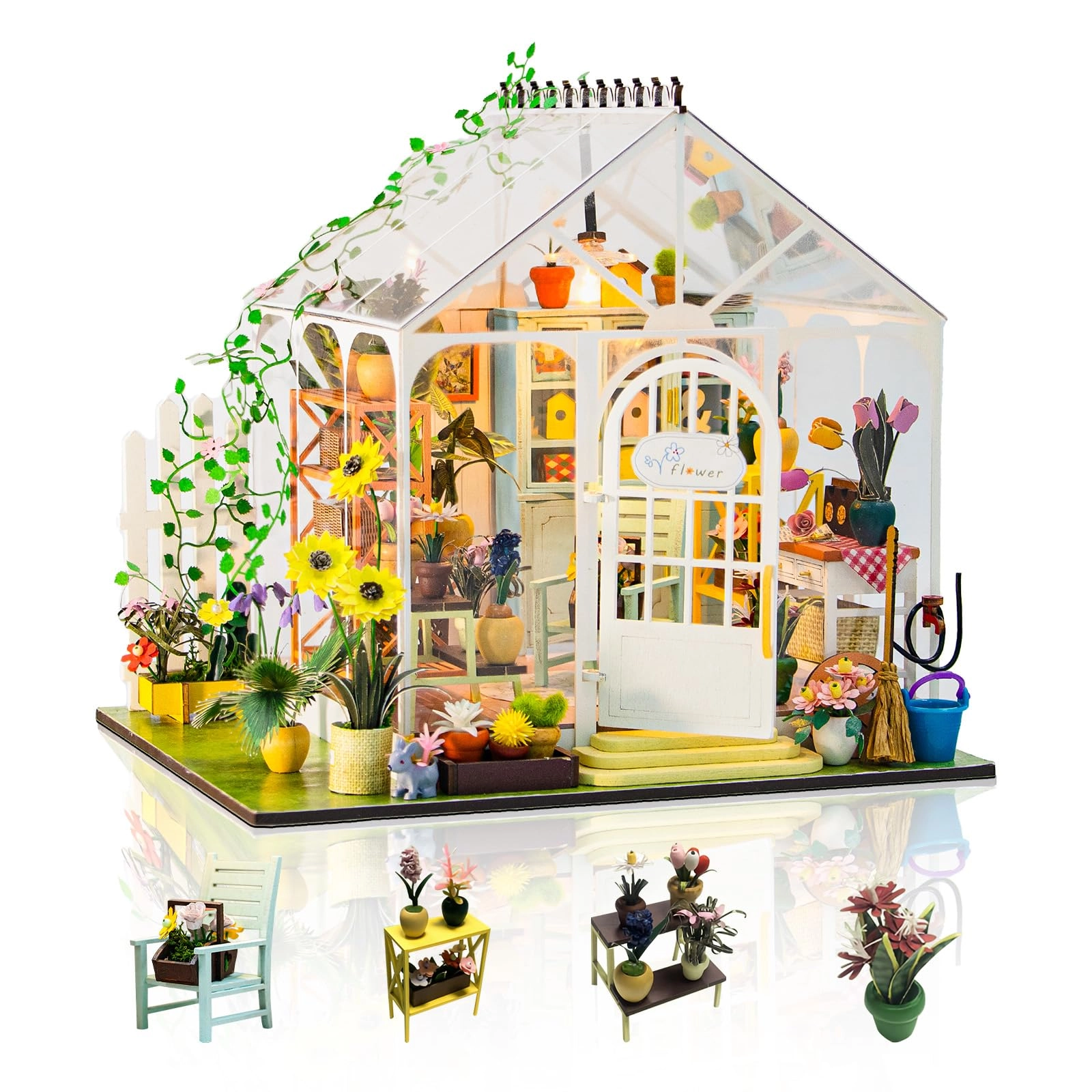 Miniature Dollhouse Kit - Castle Flower House