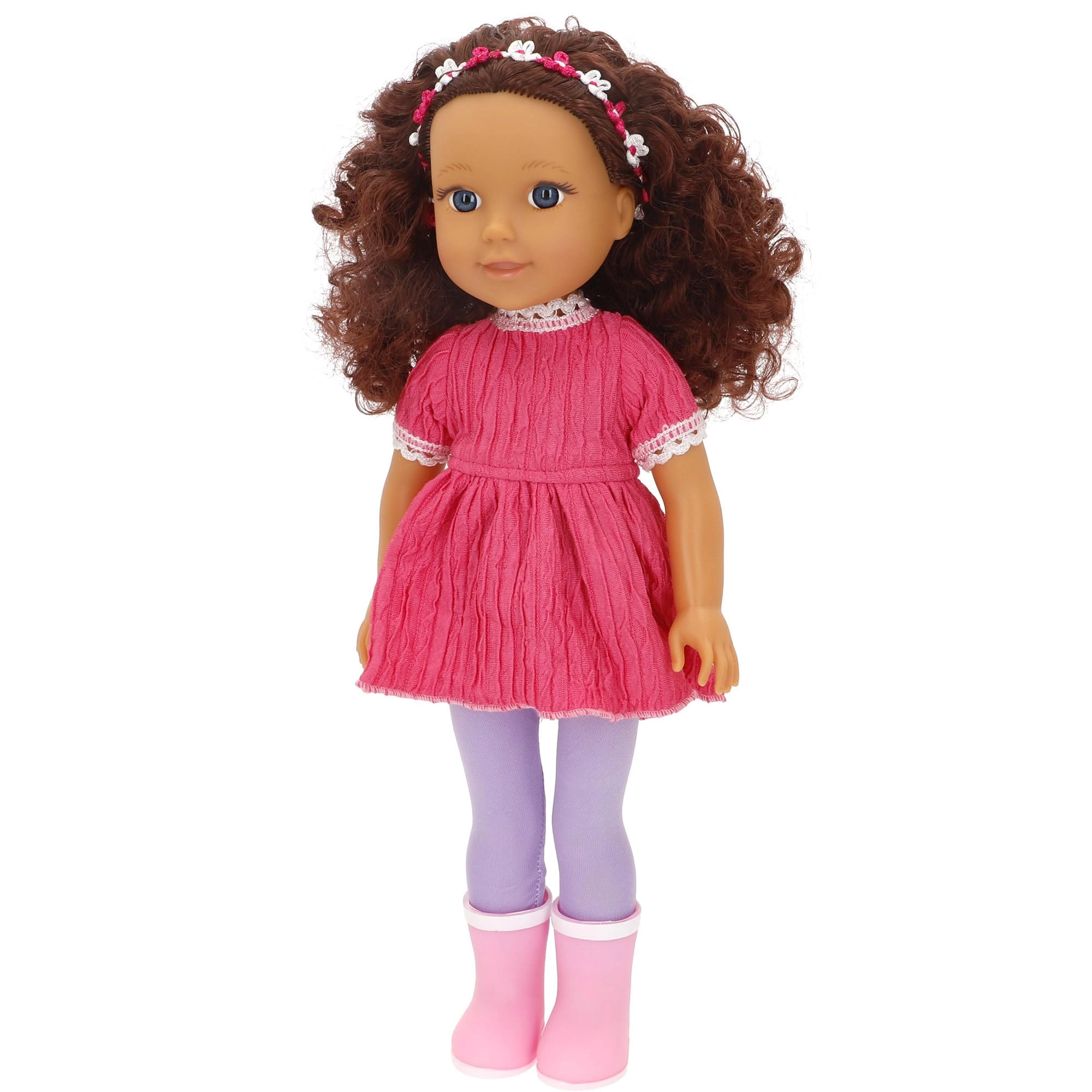 COLORBABY Mara Doll - 36 cm Curly Brown Hair Ages 3+