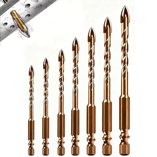 Obtheleg Masonry Drill Bit Set - Carbide Tip 7pcs 3mm-12mm