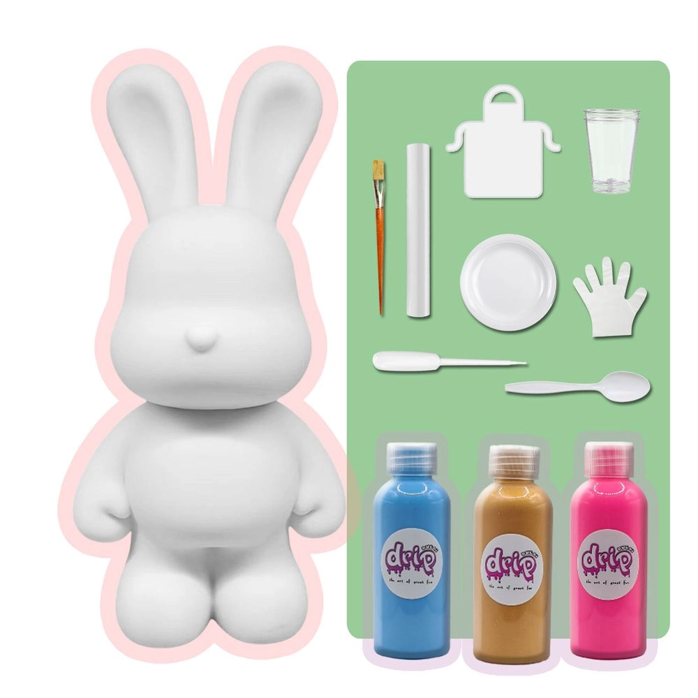 Cool Bunny Acrylic Flow Paint Kit - 9 inch / 23 cm Light-Blue Dark-Purple Orange