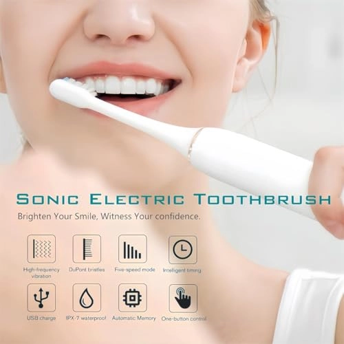 Sonic Electric Toothbrushes - 6 Modes 8 Brush Heads