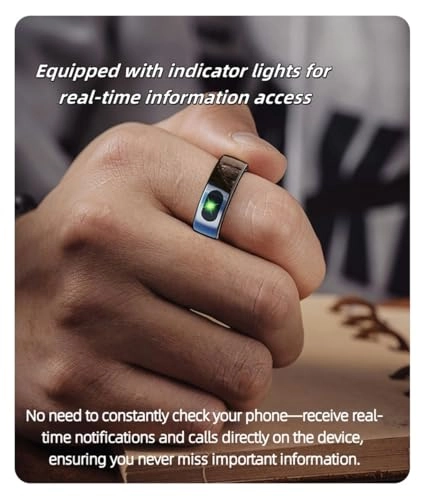 Smart Health Ring - Size 9 Black 7 Day Battery