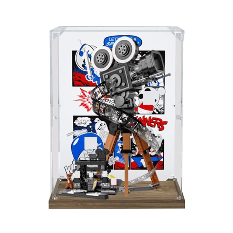 HCAEIOFJ Clear Acrylic Display Case - 11.81x7.87x15.74in Wood Bottom+background 1