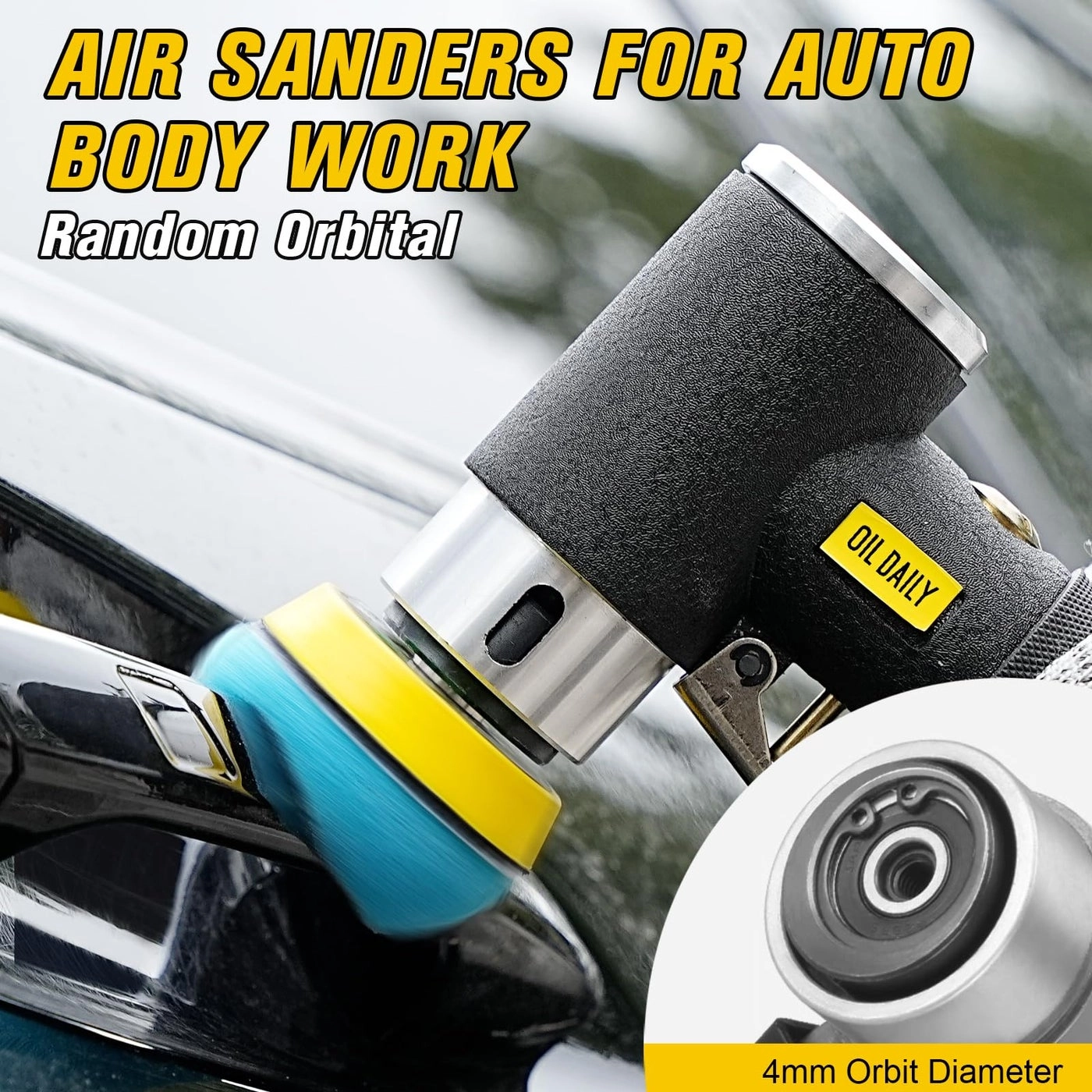 Mini Random Orbital Air Sander - 1'' 2'' 3'' High Speed Pneumatic Bundle