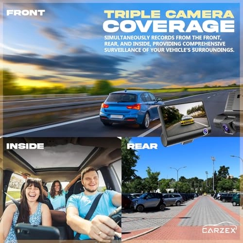 3-Channel Dash Camera - 1296P