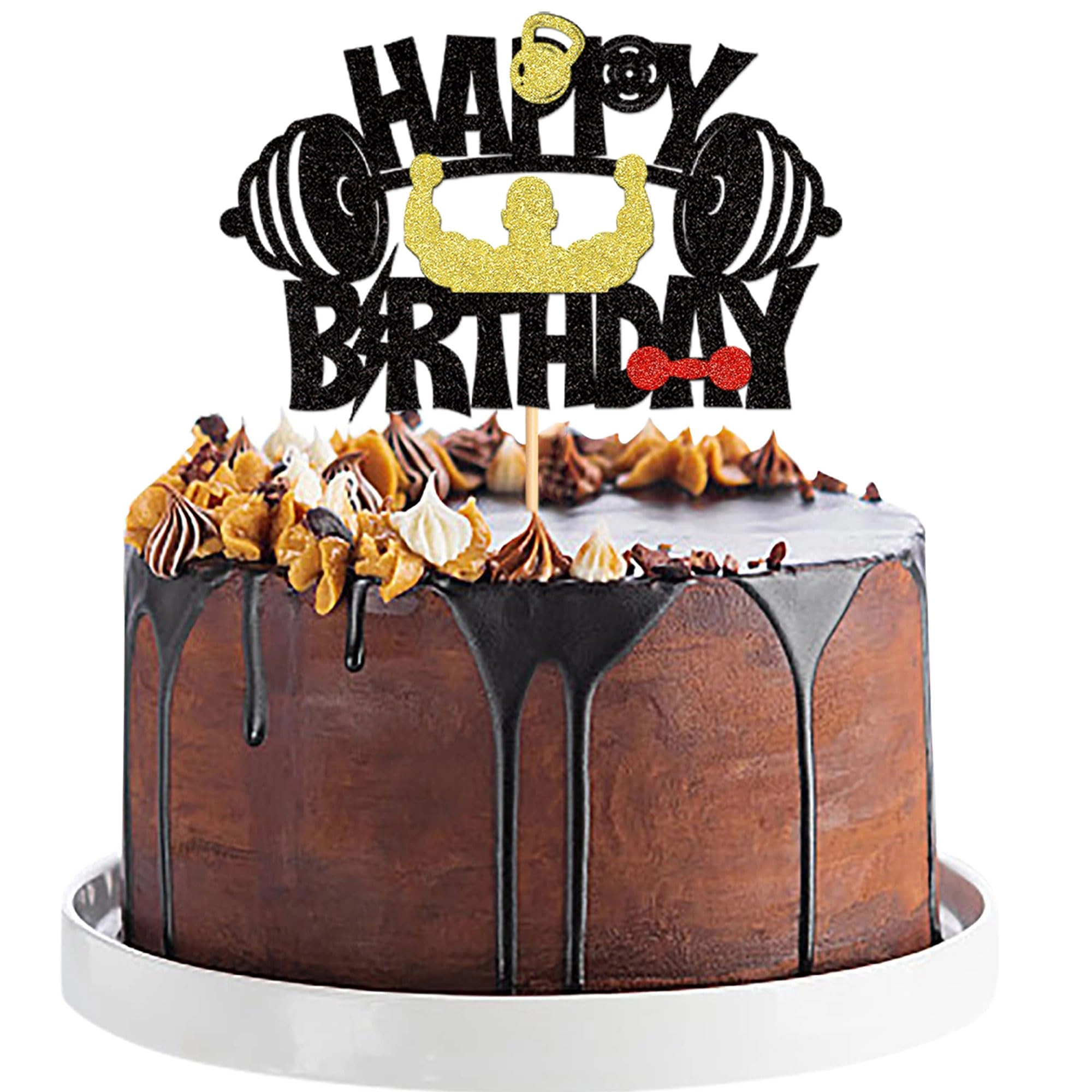 blumomon Glitter Gym Theme Birthday Cake Topper - 1Pc Birthday