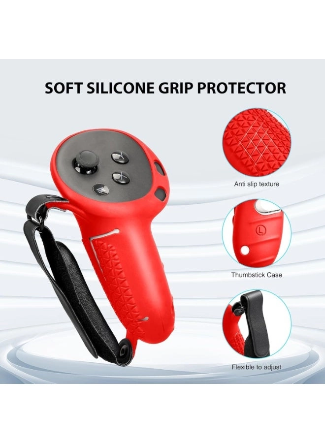 Controller Grips for Quest 3 - Upgraded Adjustable Foam Knuckle Straps