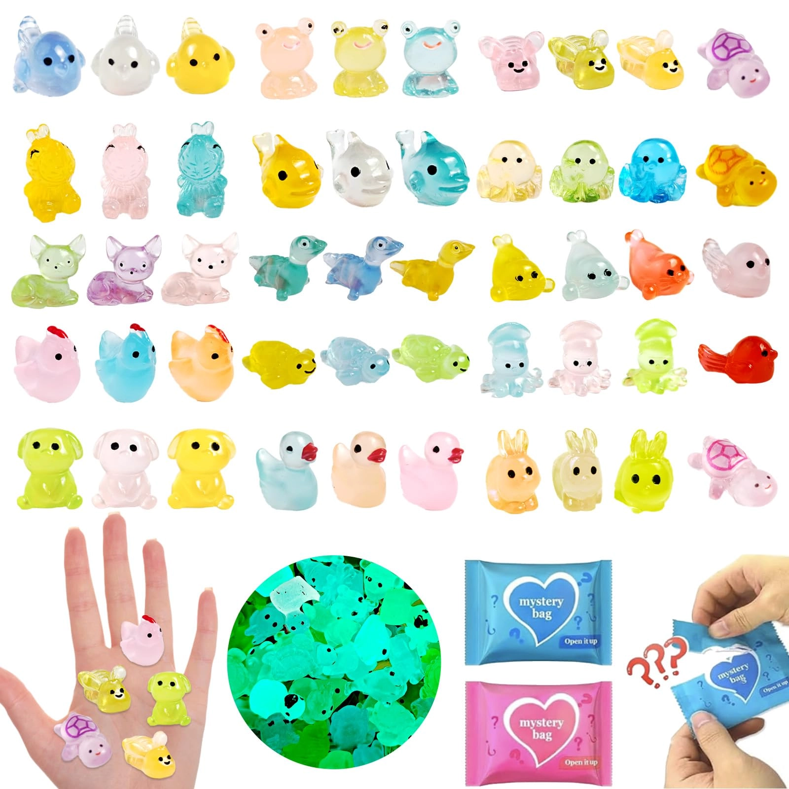 CIYOJA 100 Pcs Mystery Bag Mini Resin Animals