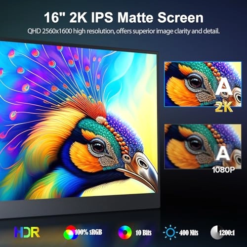 Portable Gaming Monitor - 2560x1440 16 Inches