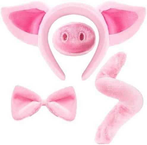 Spooktacular Creations Pink Pig Costume Accessories Set - Pig 4 Piece Adults and Kids One Size