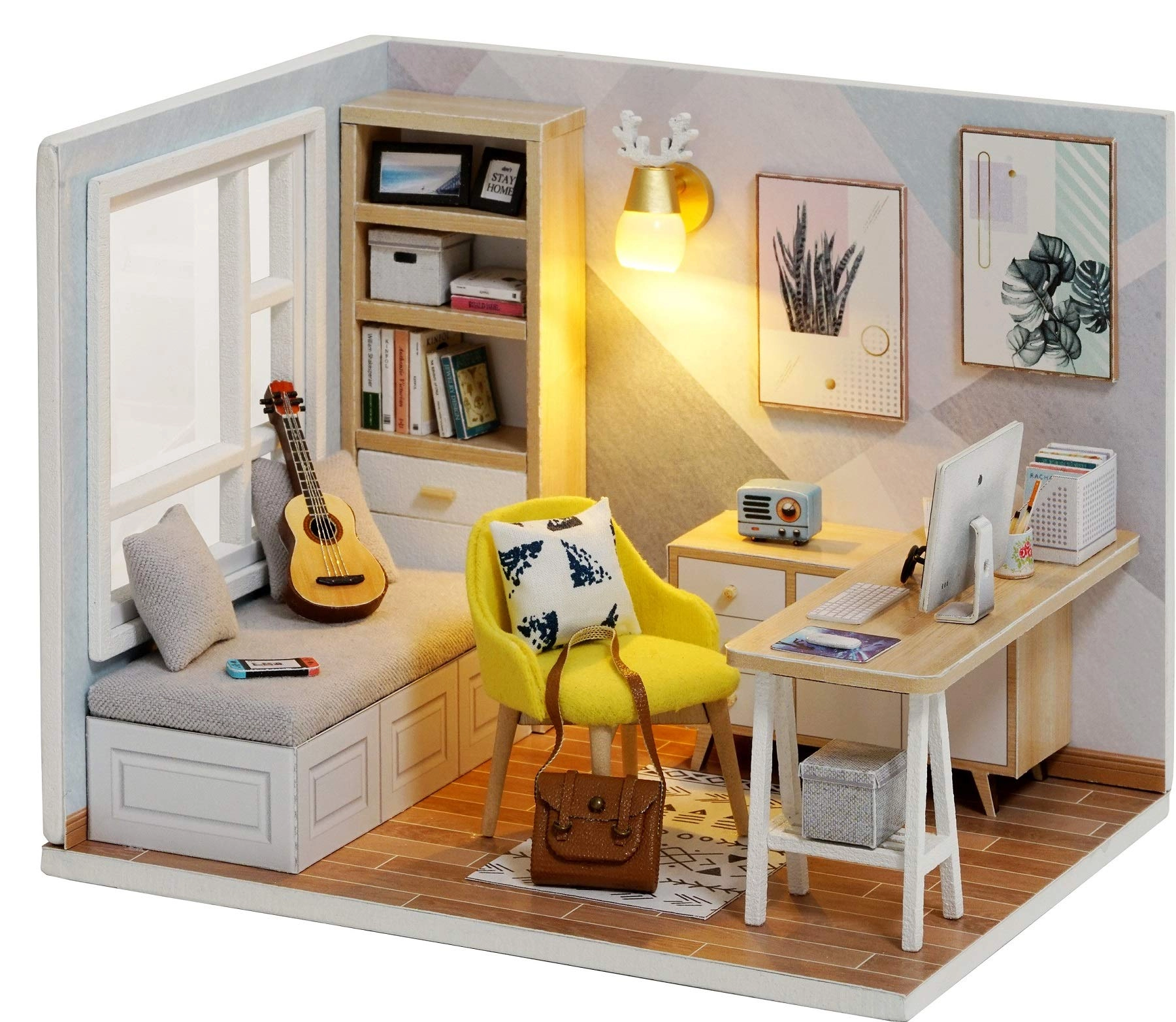 CUTEROOM DIY Miniature Dollhouse Kit - Study Room