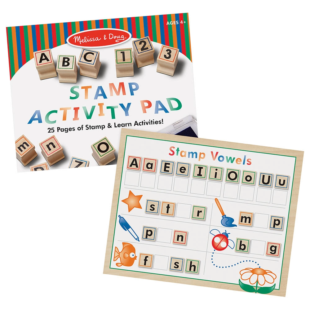 Melissa & Doug Wooden ABC Stamp Set - Suitable for 3 years and above 56 pieces