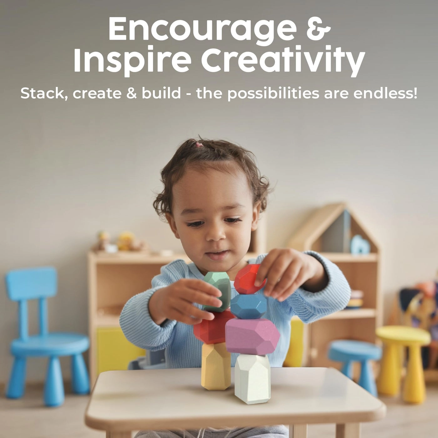 Wooden Stacking Toys - 40 pieces