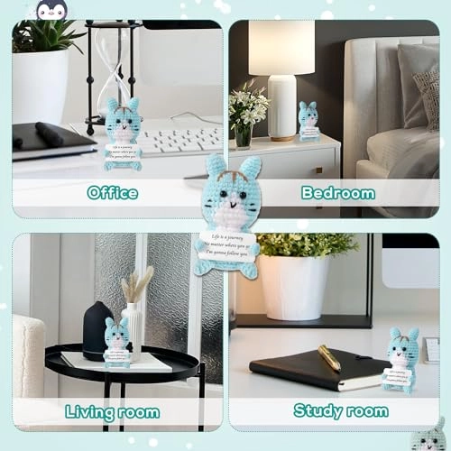 Cat Funny Positive 9 cm Knitted