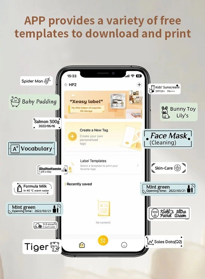 Portable Bluetooth Label Maker - Thermal Printing 12mm