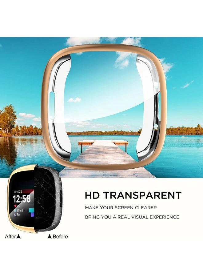 Fitbit Sense 2 /Versa 4 Screen Protector Case - 4-Pack TPU