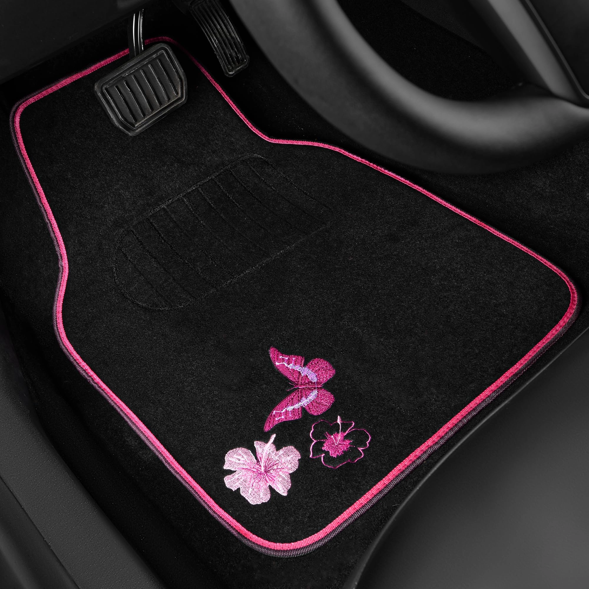 Embroidery Butterfly and Flower Car Floor Mats