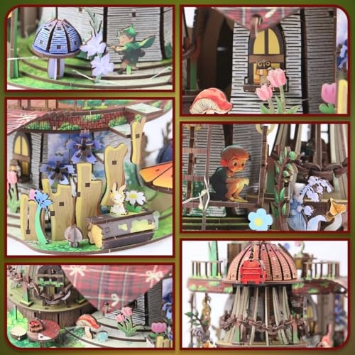 Garden Mushroom House Book Nook - DIY Miniature Wooden