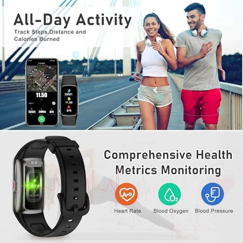 Fitness Tracker - 24/7 Heart Rate Blood Oxygen 1.47'' Waterproof