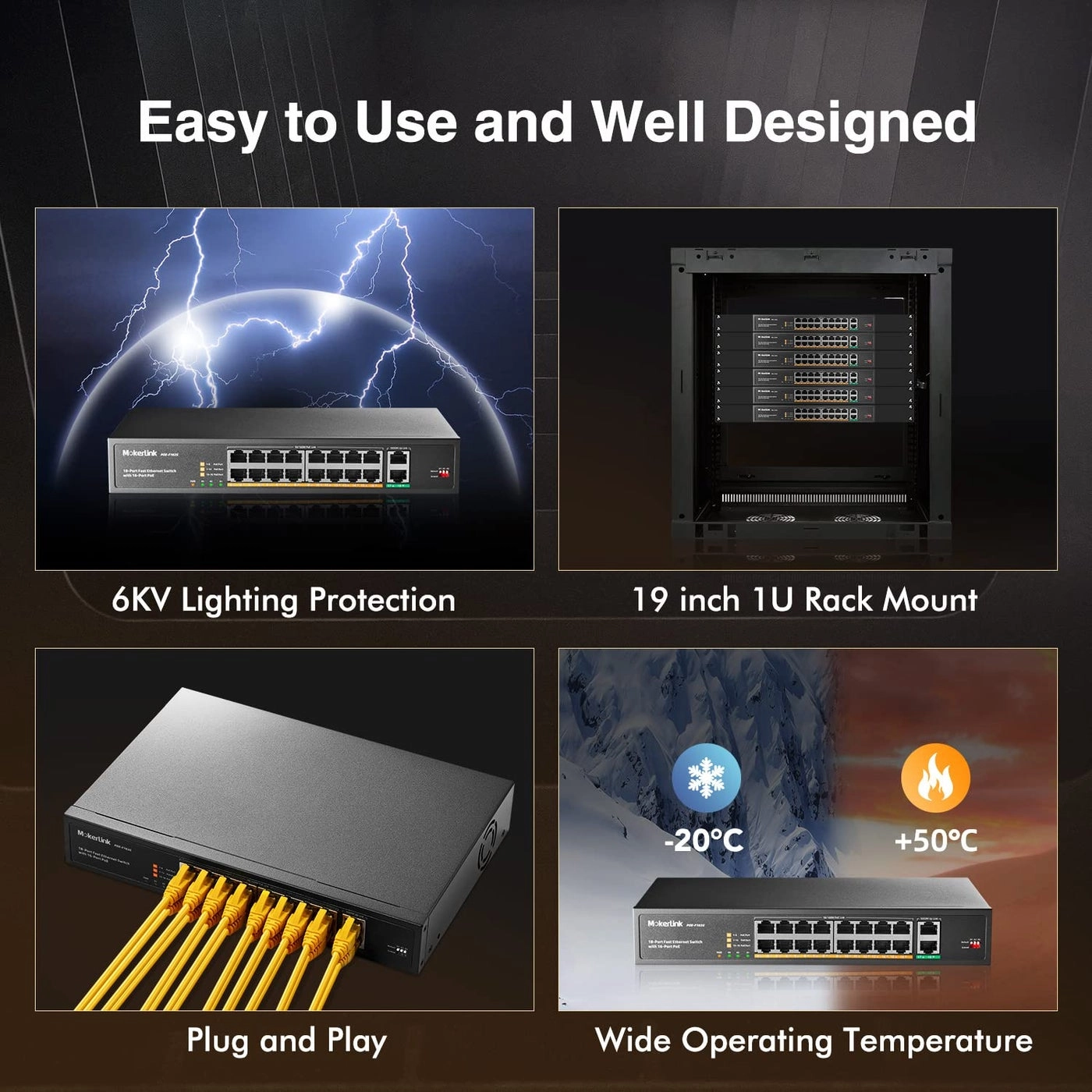 16*100M POE+2GE 16-ports